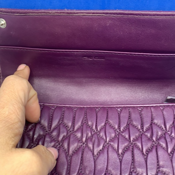 Authentic Miu Miu matelasse leather wallet